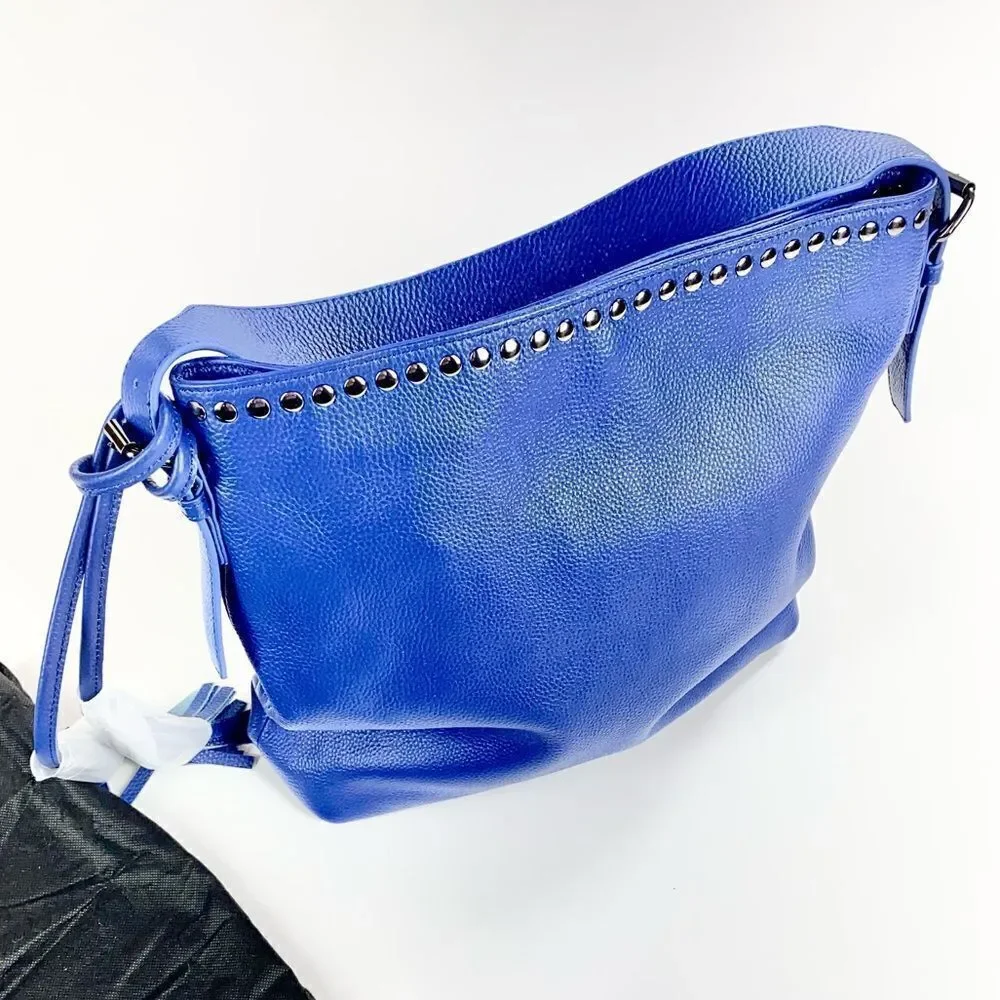 Laggo reed cobalt blue studded hobo purse NWT